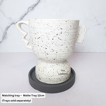 Load image into Gallery viewer, The Leaferie Manni White ceramic pot with handle