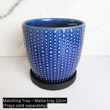 Load image into Gallery viewer, The Leaferie Zira blue ceramic pot
