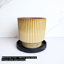 Load image into Gallery viewer, The Leaferie Mercen Beige stripe ceramic pot