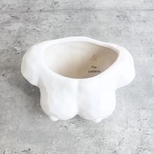Load image into Gallery viewer, The Leaferie Coco flowerpot. breast pot ceramic material. black and white colour