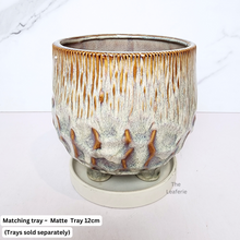 Load image into Gallery viewer, The Leaferie Clayton Beige ceramic pot with legs