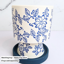 Load image into Gallery viewer, The Leaferie Torrio blue and white floral vase ceramic flowerpot