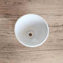 Load image into Gallery viewer, The Leaferie Faerie Flowerpot. 3 colours black , pink and white ceramic pot. Pot C white view from top