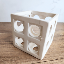 Load image into Gallery viewer, The Leaferie Leone hanging orchid planter. ceramic white pot