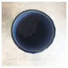 Load image into Gallery viewer, Quince Blue textured planter with 'Quince' text and 'LEAFERIE' branding on a light background