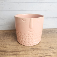Load image into Gallery viewer, The Leaferie Pink face flowerpot. ceramic