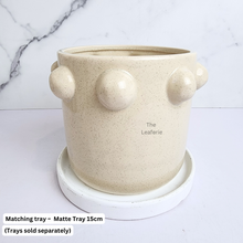 Load image into Gallery viewer, The Leaferie Eden white ceramic pot with studs