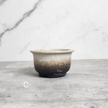Load image into Gallery viewer, The Leaferie Bonsai Series 21. 4 designs. made from zisha . Front view of all pots C