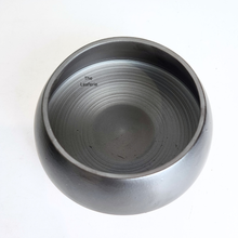 Load image into Gallery viewer, Metallic planter with 'The Leaferie' branding on a white background