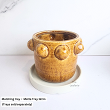 Load image into Gallery viewer, The Leaferie Glover yellow small ceramic flowerpot