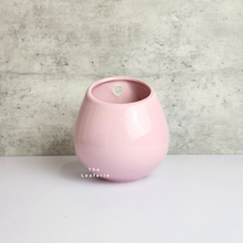 Load image into Gallery viewer, The Leaferie Aya Wall Hanging Pot. 3 colours. white, pink and black ceramic pots. pink pot