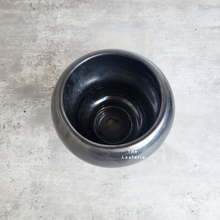 Load image into Gallery viewer, The Leaferie Dalip black pot. 2 sizes. ceramic pot. top view