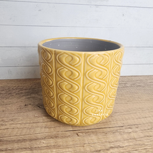 Load image into Gallery viewer, The Leaferie Timothia Yellow flowerpot. Ceramic material