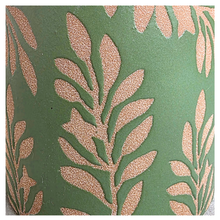 Load image into Gallery viewer, The Leaferie Nia pot. Green floral ceramic pot.