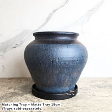 Load image into Gallery viewer, The Leaferie Pinelopi Blue large ceramic pot.