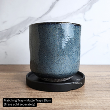 Load image into Gallery viewer, The Leaferie Esfir Blue ceramic pot.