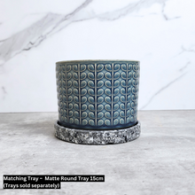 Load image into Gallery viewer, The Leaferie Avery blue flowerpot. ceramic material
