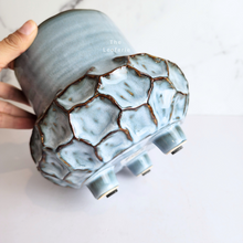Load image into Gallery viewer, The Leaferie Ofelia blue ceramic pot with legs
