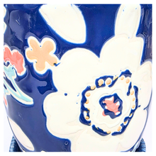 Load image into Gallery viewer, Jasna Decorative ceramic planter with floral design on a white background, featuring the brand 'LEAFERIE'.