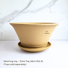 Load image into Gallery viewer, The Leaferie Bonsai Series 74. yellow zisha pot. 2 sizes. purplesand