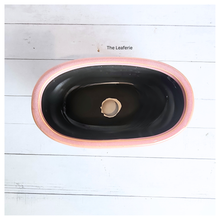 Load image into Gallery viewer, The Leaferie Peony rectangular pink ceramic pot.