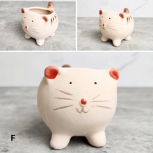 Load image into Gallery viewer, The Leaferie Allie Animal Series 3. 6 designs ceramic mini pots. Design F