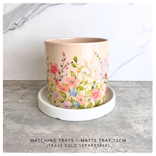 Load image into Gallery viewer, Evera Floral-patterned pot with 'LEAVERIE' branding . Ceramic pot
