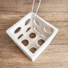 Load image into Gallery viewer, The Leaferie Leone hanging orchid planter. ceramic white pot