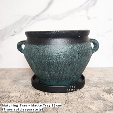 Load image into Gallery viewer, The Leaferie Phelan blue and black pot with ear. ceramic material