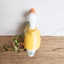 Load image into Gallery viewer, Pip Hanging Decoration .Two decorative items, a yellow mouse and a yellow duck, on a swing with 'LEAFERIE' branding.