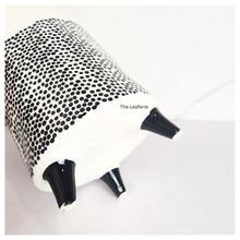 Load image into Gallery viewer, The Leaferie dottie black polka dot ceramic tall flowerpot.