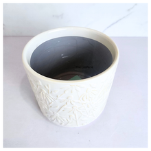 Load image into Gallery viewer, The Leaferie Noirra white ceramic pot.