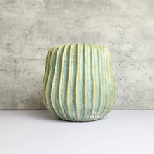 Load image into Gallery viewer, The Leaferie Gotilda green plant pot. ceramic planter. front view