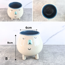 Load image into Gallery viewer, The Leaferie Petit Allegra 7. 2 pot color with face design
