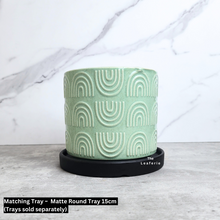 Load image into Gallery viewer, The Leaferie Dagan green flowerpot. ceramic material