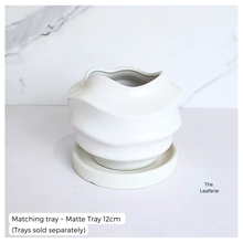 Load image into Gallery viewer, The Leaferie Nami white flowerpot. ceramic material