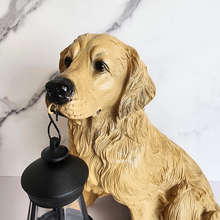 Load image into Gallery viewer, The Leaferie Azura dog puppy solar light garden ornament