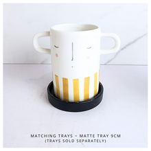 Load image into Gallery viewer, Dorei Two pots with polka dot and striped design on a marble background, featuring the LEAFERIE brand.