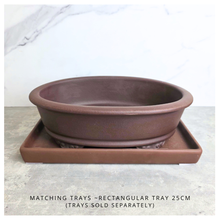 Load image into Gallery viewer, Leaferie Oval Bonsai pot with 'Bonsai 97' branding on a light background