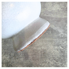 Load image into Gallery viewer, Olea Two ceramic pots with speckled purple glaze and white finish on a marble surface, featuring the Leaferie brand.