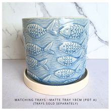 Load image into Gallery viewer, Lumera with fish pattern flowerpot on a white background, featuring the brand 'LEAFERIE'.