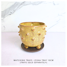 Load image into Gallery viewer, The Leaferie Nico yellow ceramic flowerpot