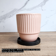 Load image into Gallery viewer, The Leaferie shiri flowerpot. ceramic material . green and pink colour