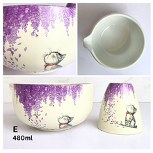 Load image into Gallery viewer, Collage of ceramic matcha sets with various designs and a Leaferie logo.