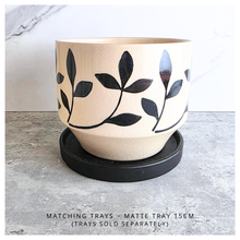 Load image into Gallery viewer, Theo Ceramic pot with green leaf patterns .The Leaferie