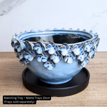 Load image into Gallery viewer, The Leaferie Handmade LYSA ceramic pot . 2 colours blue and yellow.