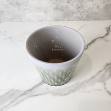 Load image into Gallery viewer, The Leaferie Emilia Plant pot . green ceramic . top view