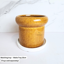 Load image into Gallery viewer, The Leaferie Greta orange flowerpot. ceramic material