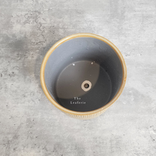 Load image into Gallery viewer, The Leaferie Iria yellow planter. ceramic material . top view
