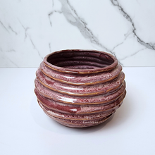 Load image into Gallery viewer, The Leaferie Laurel plant pot. blue and red ceramic pot. Front view of pots B